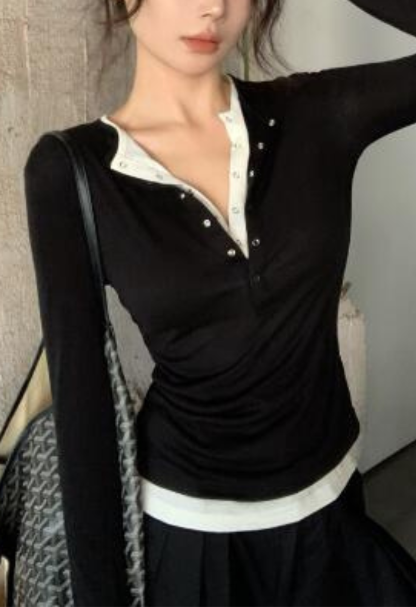 フェイクツーピースロングカットソー