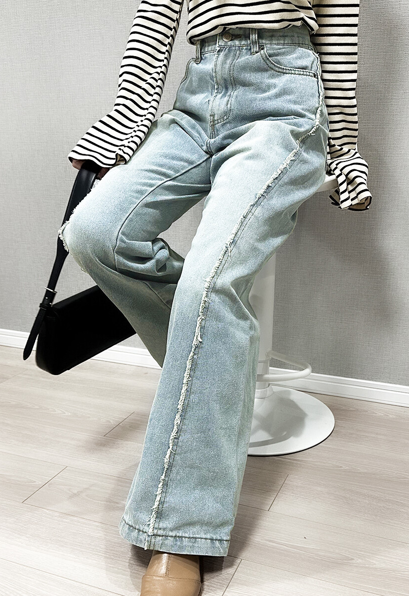 デニムワイドフレアパンツ