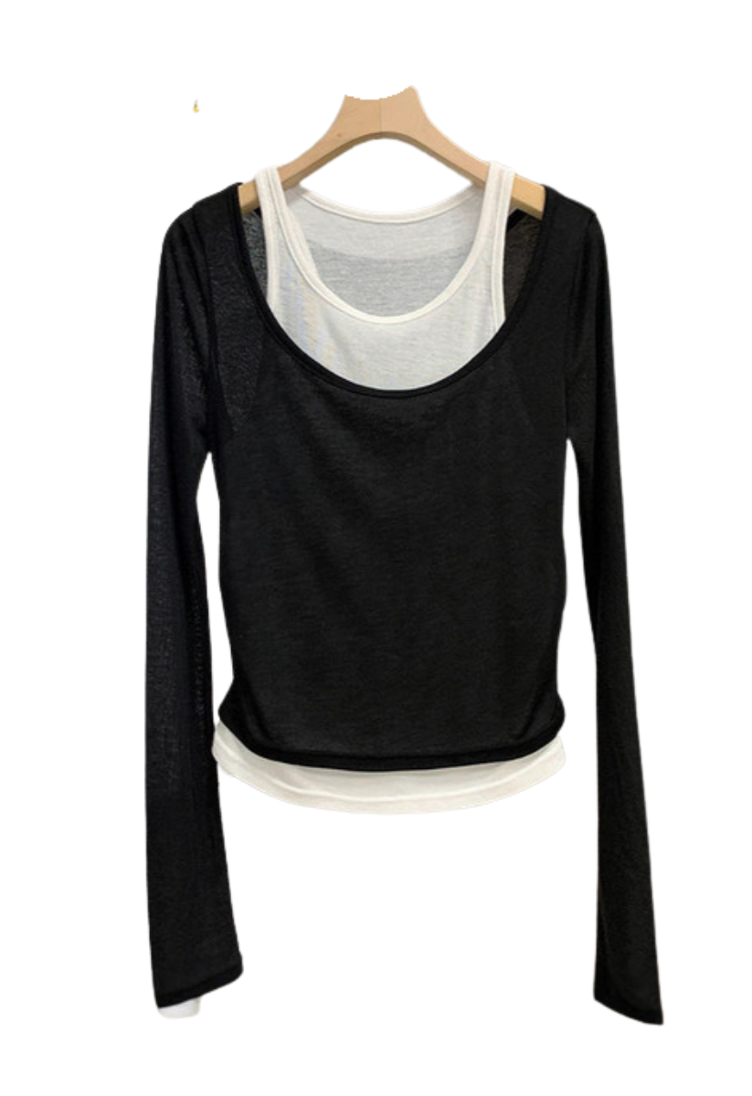 ロングスリーブレイヤードトップス