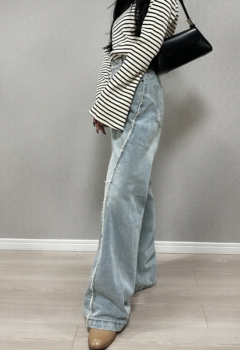 デニムワイドフレアパンツ