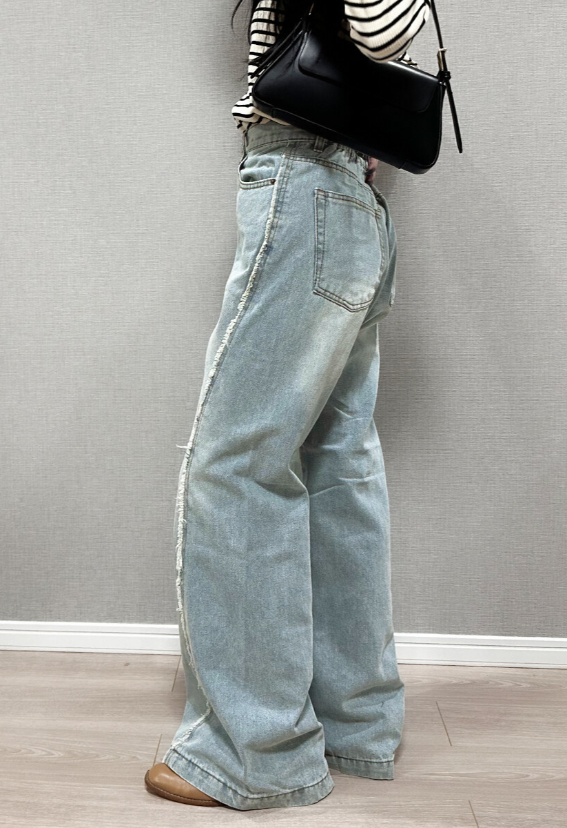デニムワイドフレアパンツ