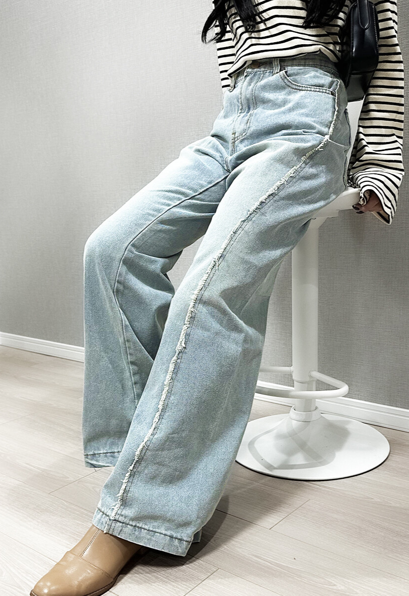 デニムワイドフレアパンツ