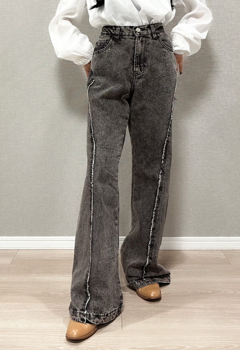 デニムワイドフレアパンツ