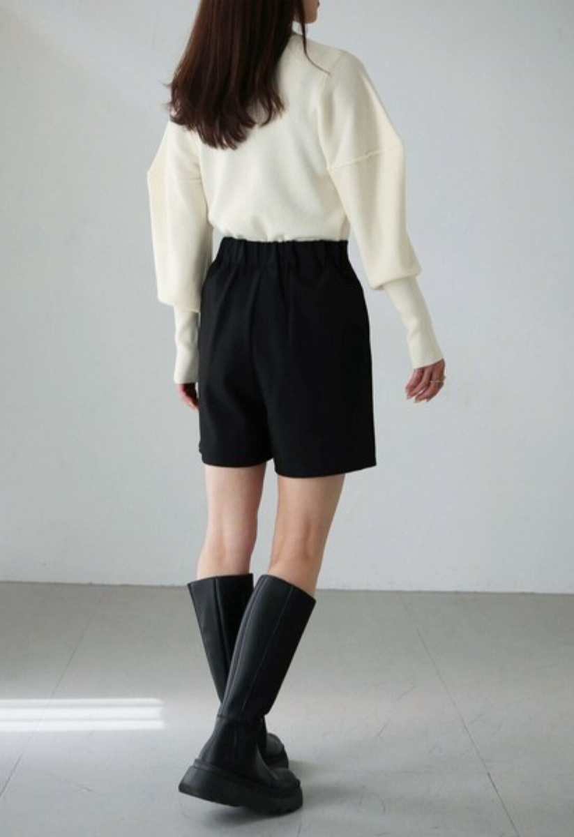 デザインシルエットスリーブニット