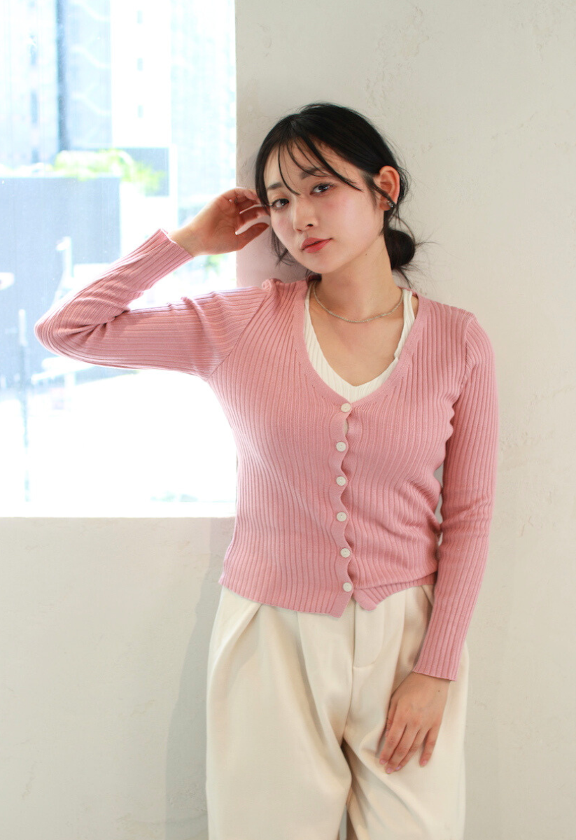 レイヤード風カーディガン