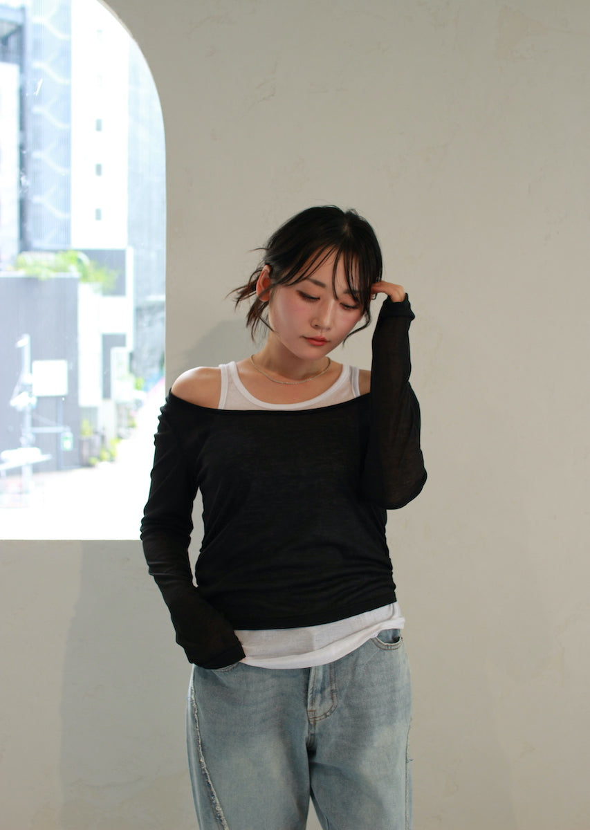 ロングスリーブレイヤードトップス