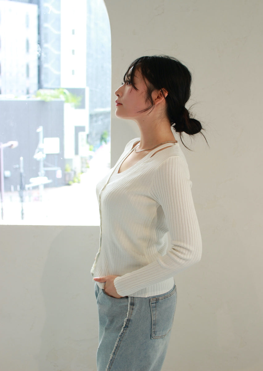 レイヤード風カーディガン