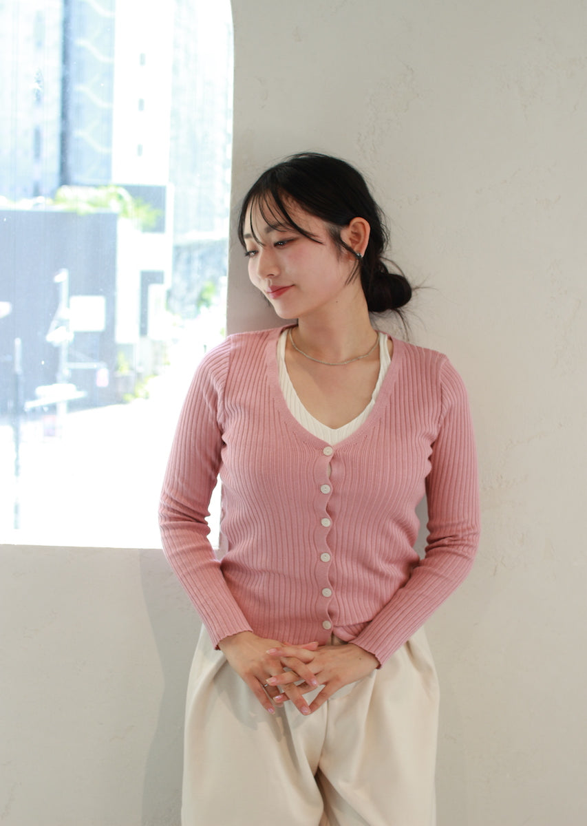 レイヤード風カーディガン