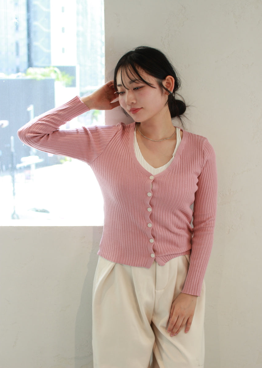 レイヤード風カーディガン