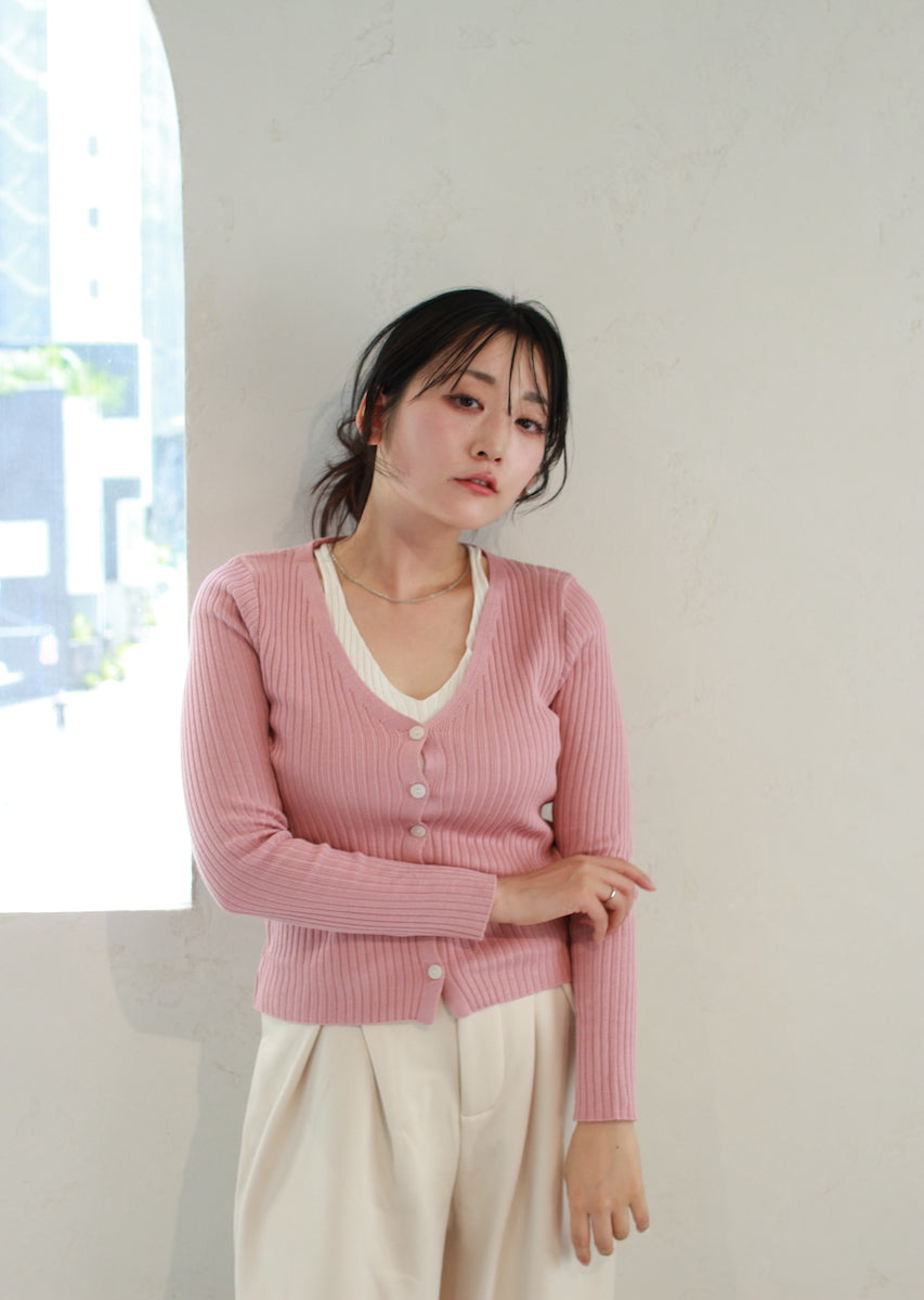 レイヤード風カーディガン