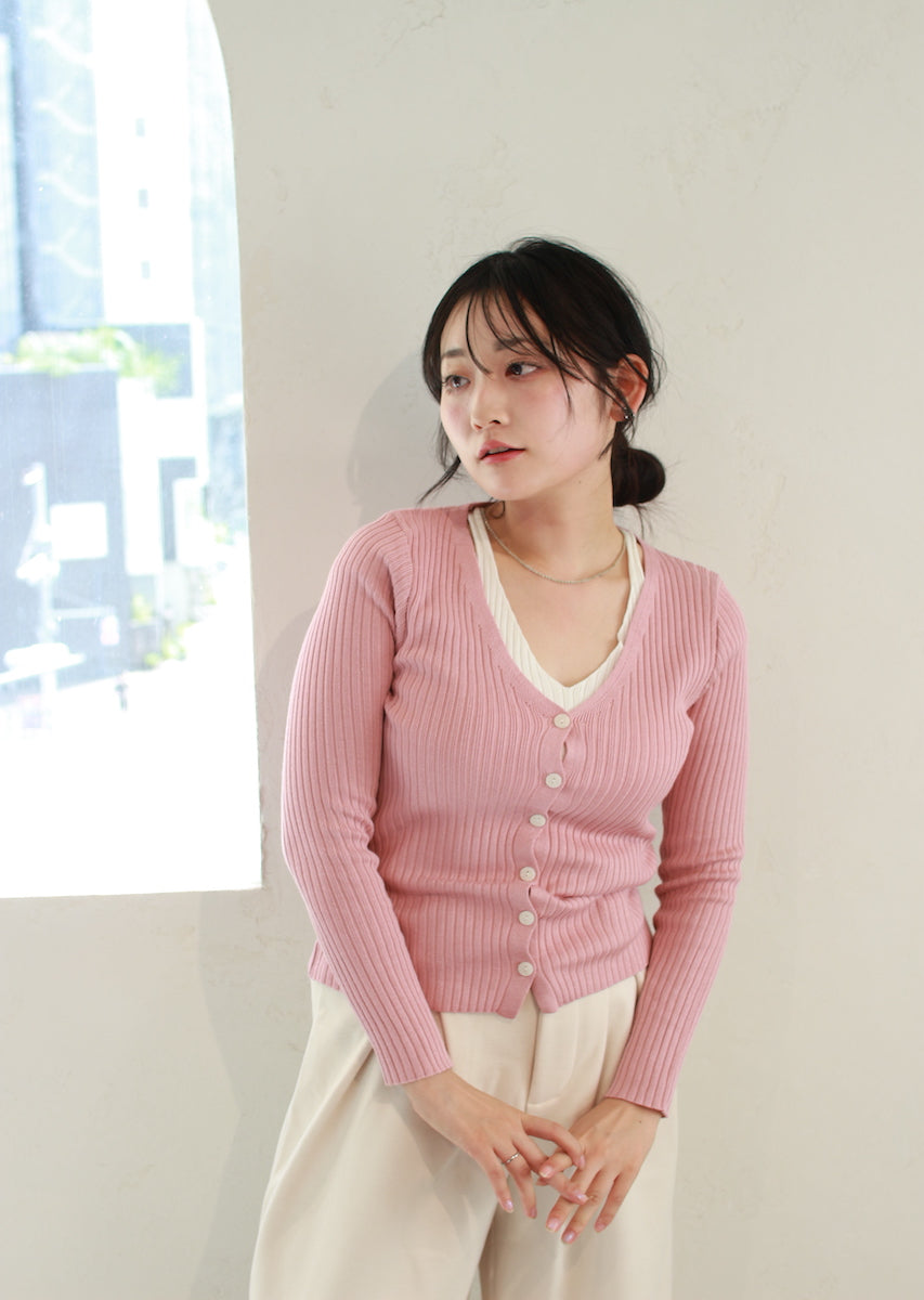 レイヤード風カーディガン