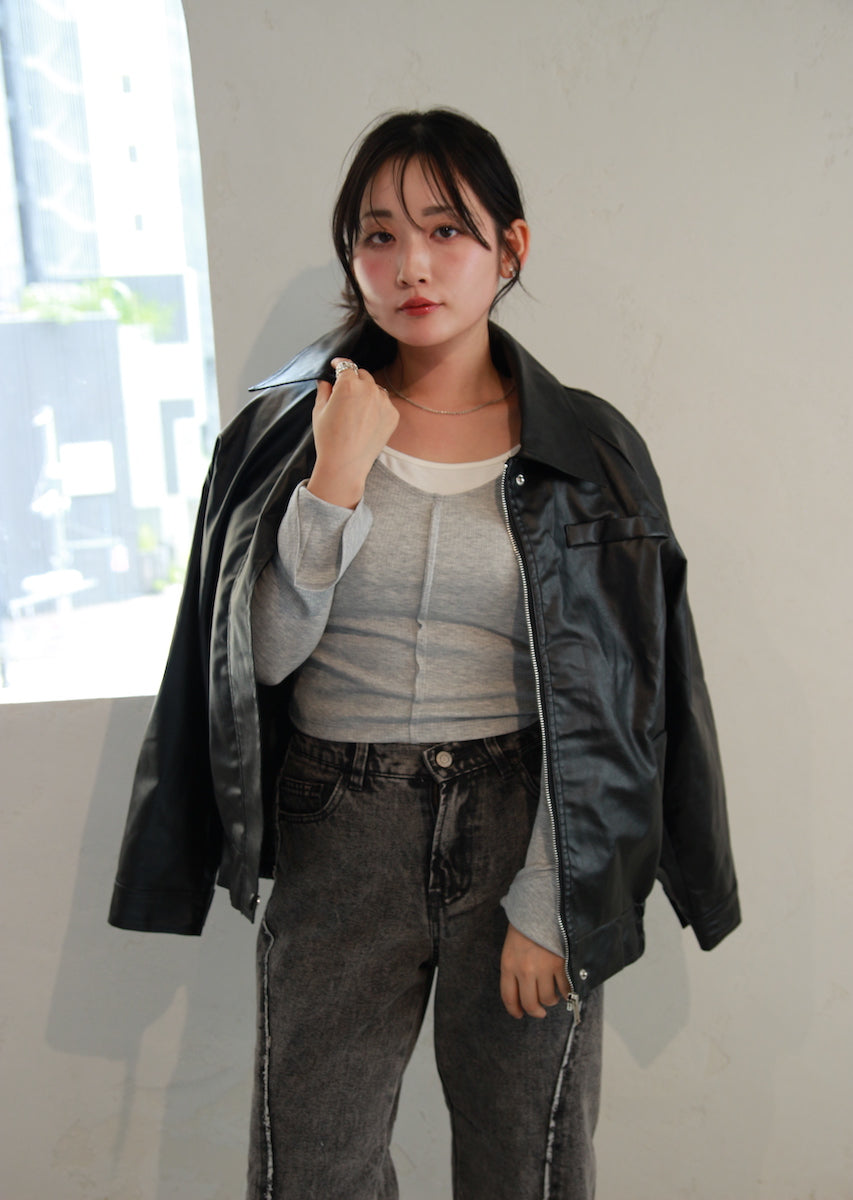 フェイクレザージャケット