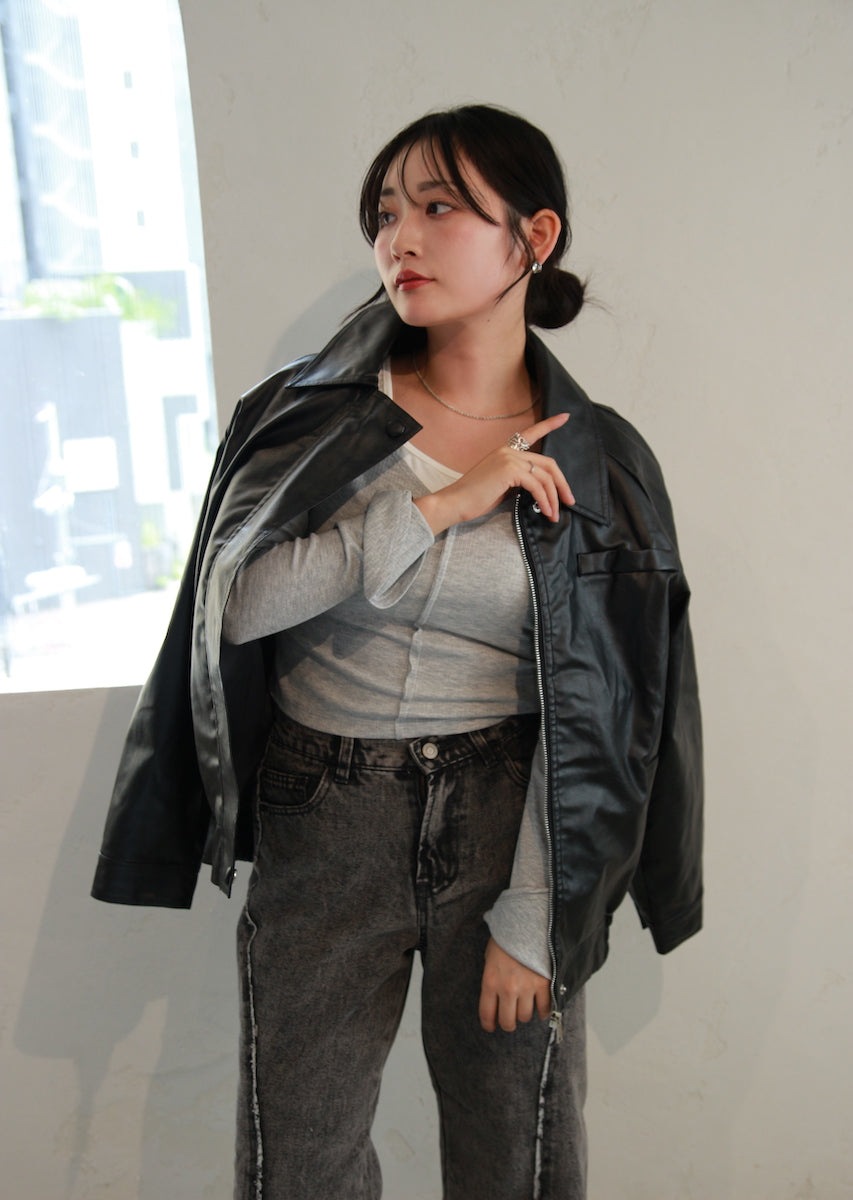 フェイクレザージャケット