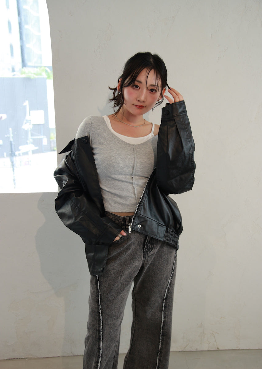 フェイクレザージャケット