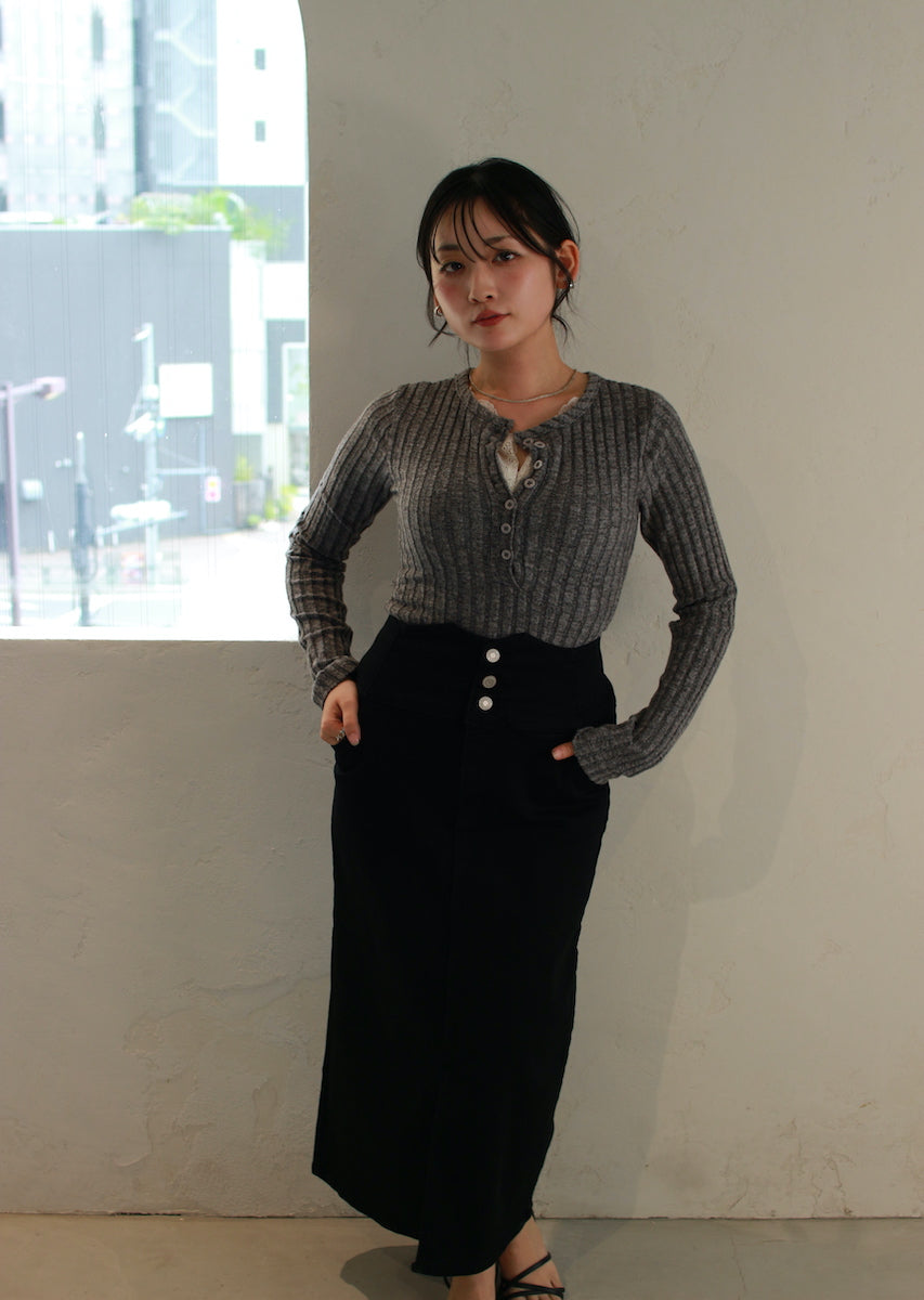 フェイクレースキャミ付トップス