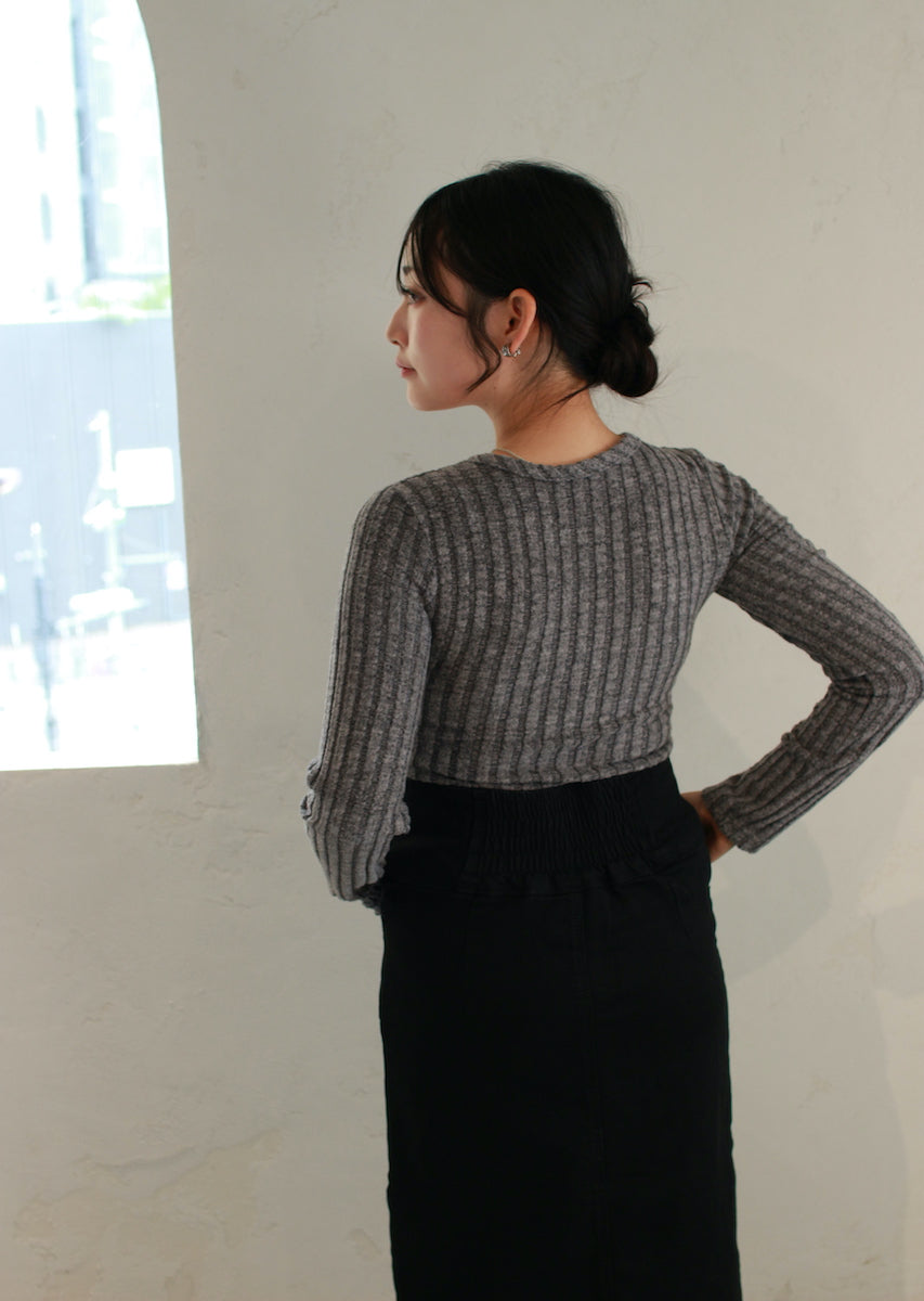 フェイクレースキャミ付トップス