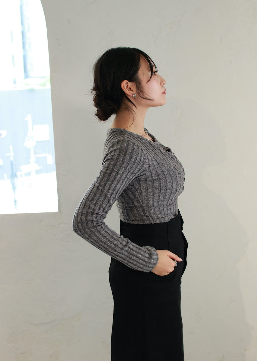 フェイクレースキャミ付トップス