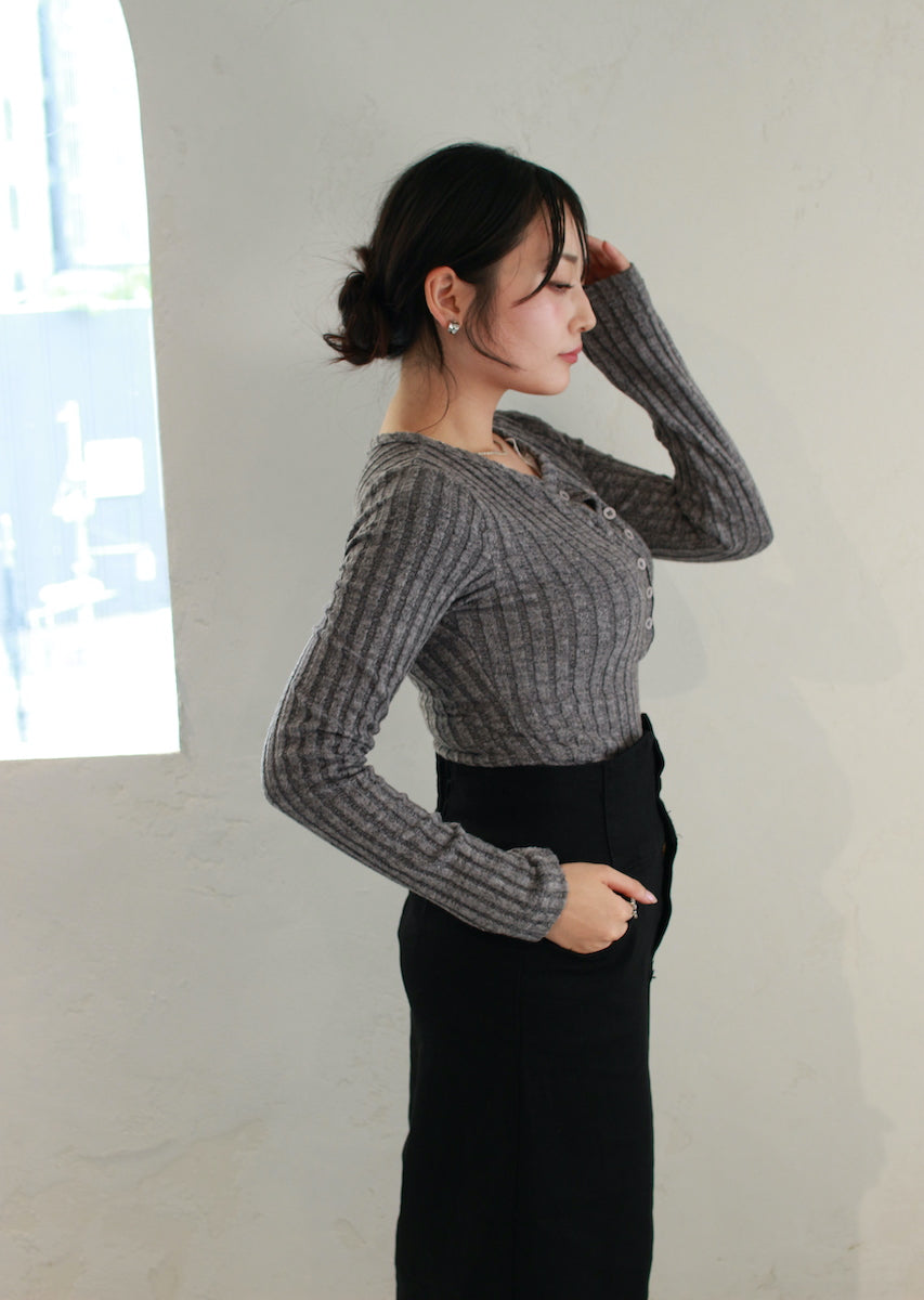 フェイクレースキャミ付トップス