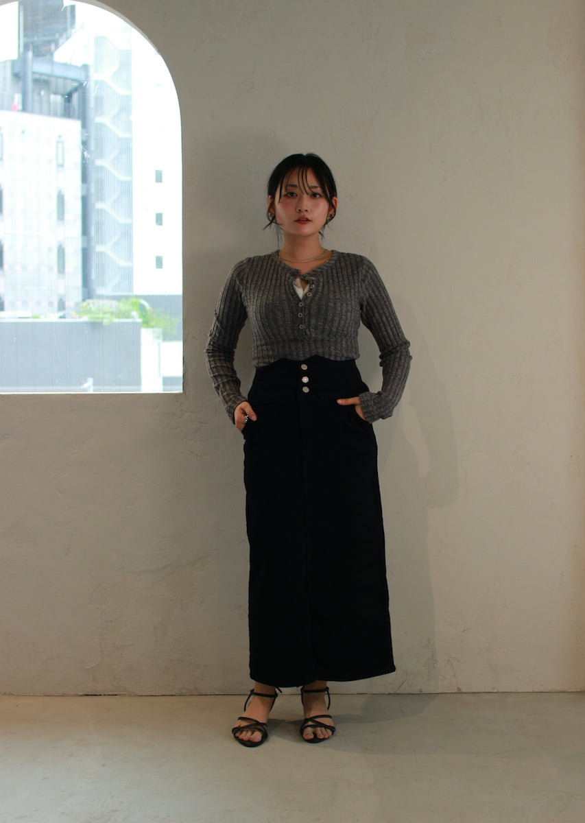 フェイクレースキャミ付トップス