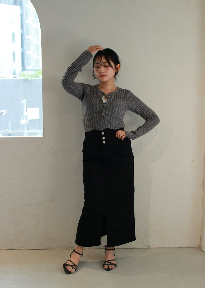 フェイクレースキャミ付トップス