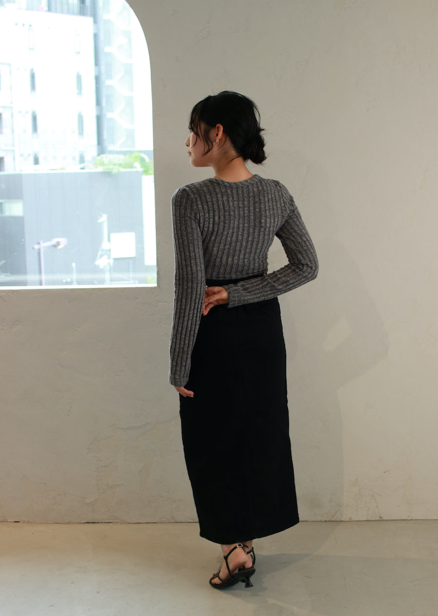 フェイクレースキャミ付トップス