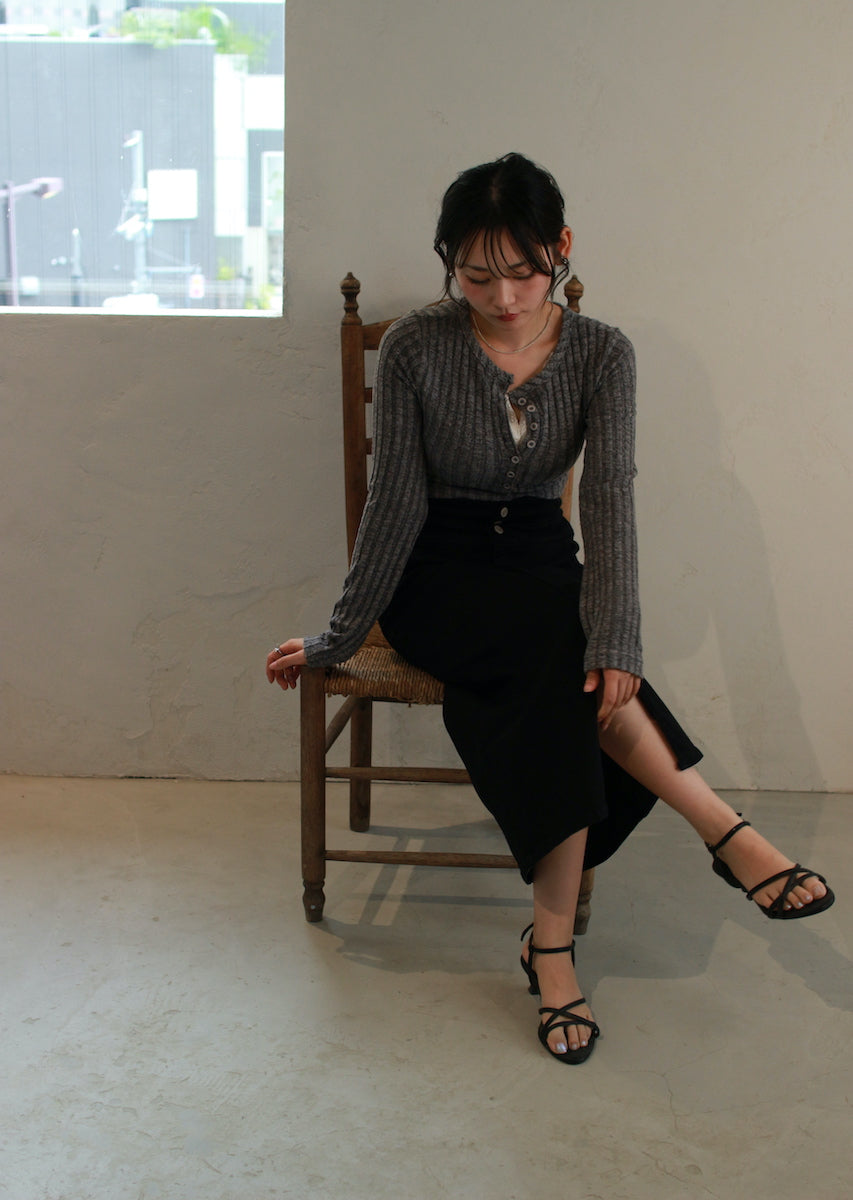 フェイクレースキャミ付トップス