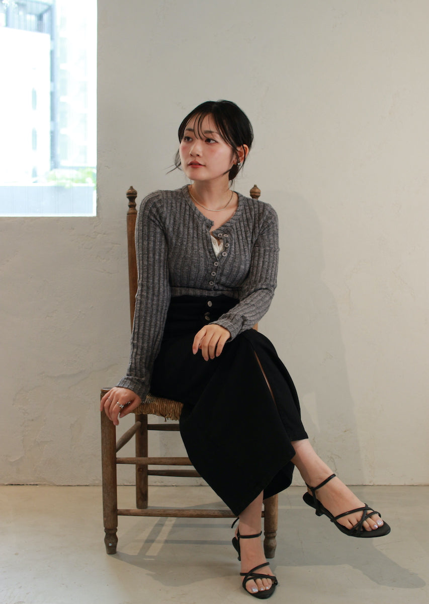 フェイクレースキャミ付トップス