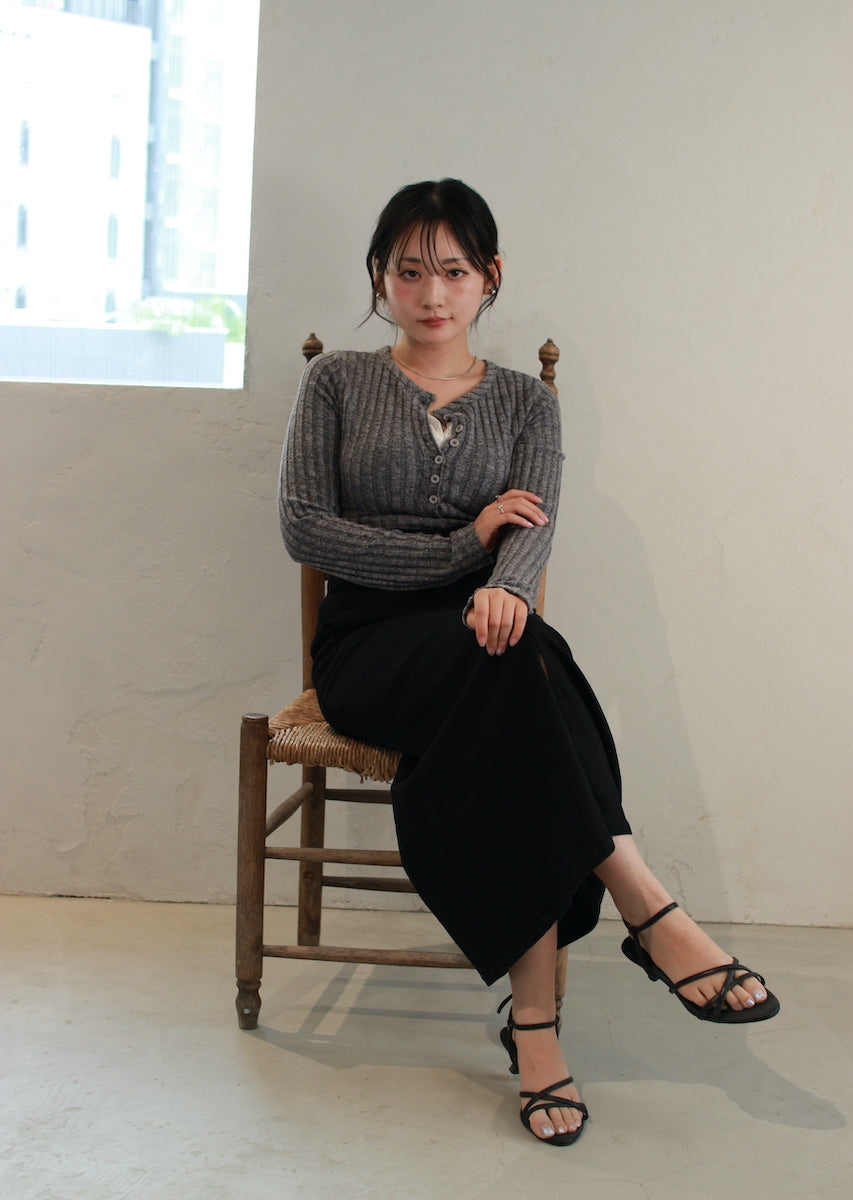 フェイクレースキャミ付トップス