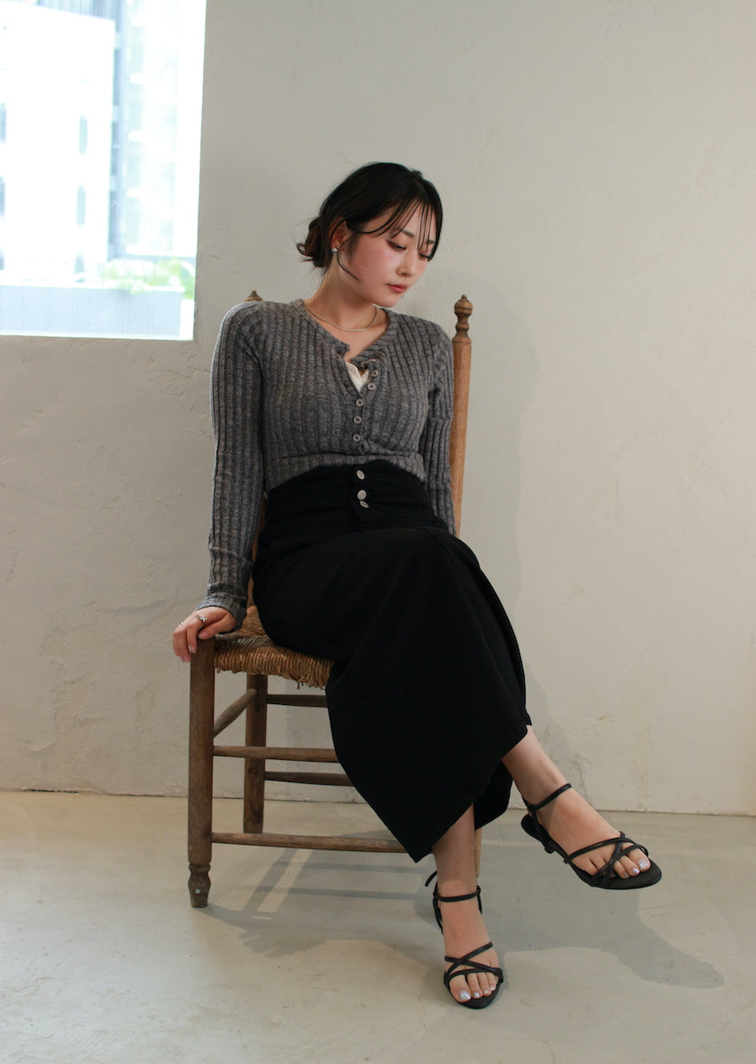 フェイクレースキャミ付トップス