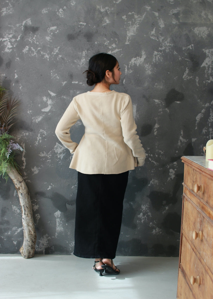 ペプラムニットカーディガン