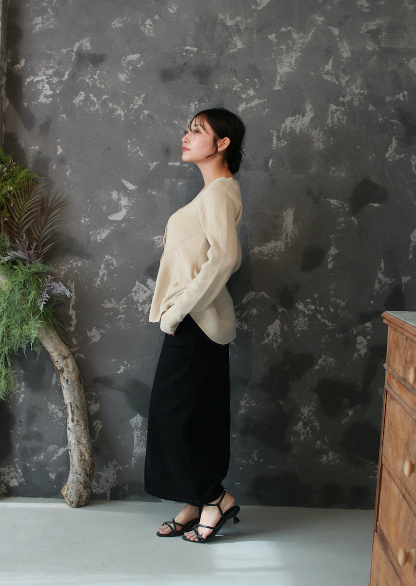 ペプラムニットカーディガン