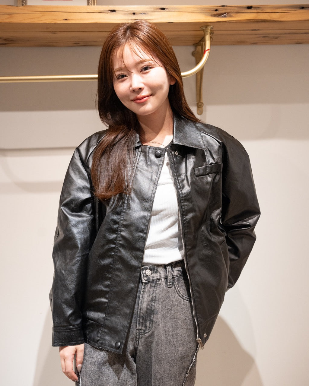 フェイクレザージャケット