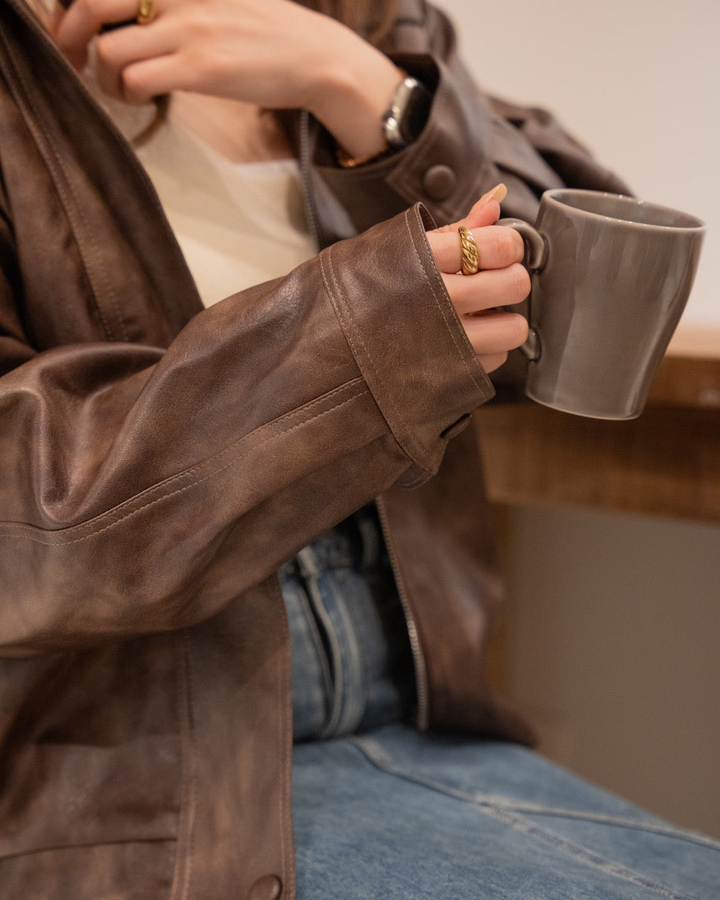 フェイクレザージャケット