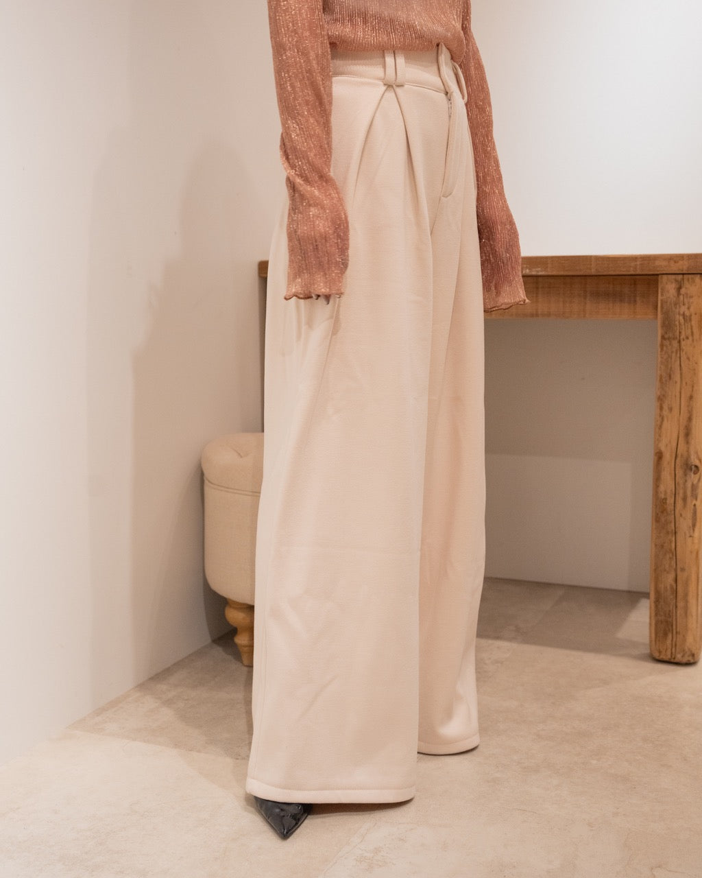 ワンボックスタックワイドパンツ