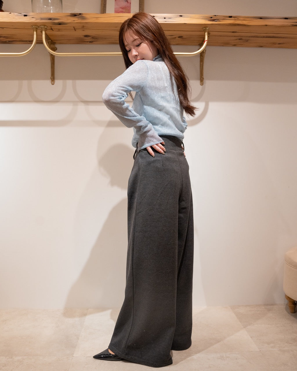 ワンボックスタックワイドパンツ