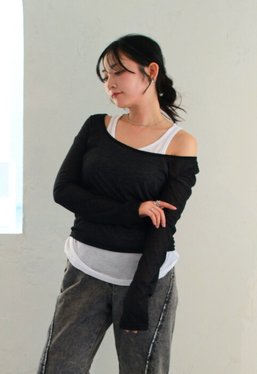 ロングスリーブレイヤードトップス