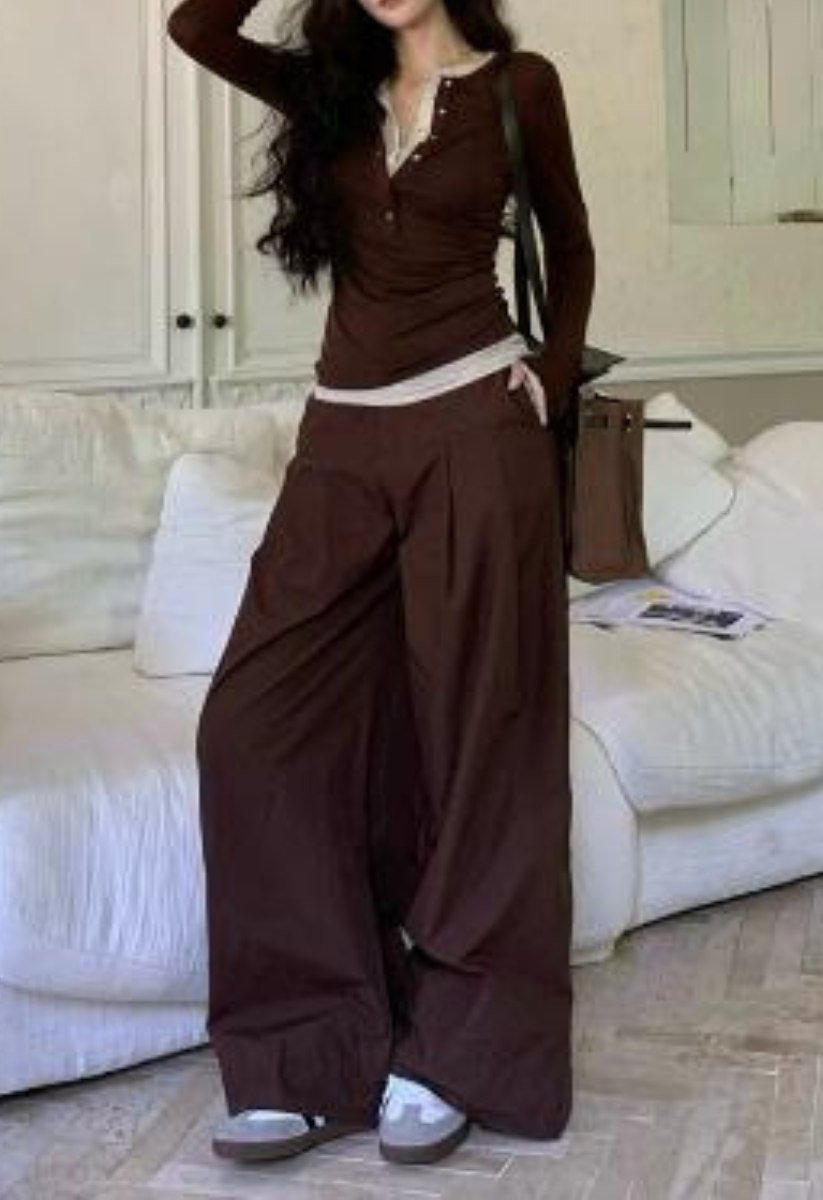 フェイクツーピースロングカットソー