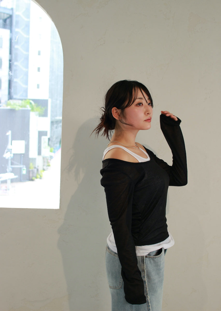 ロングスリーブレイヤードトップス