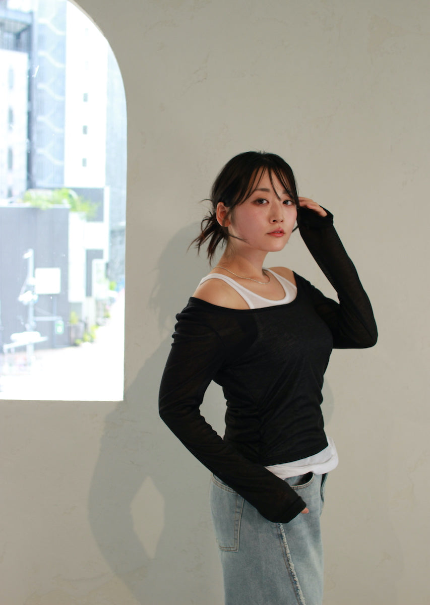 ロングスリーブレイヤードトップス