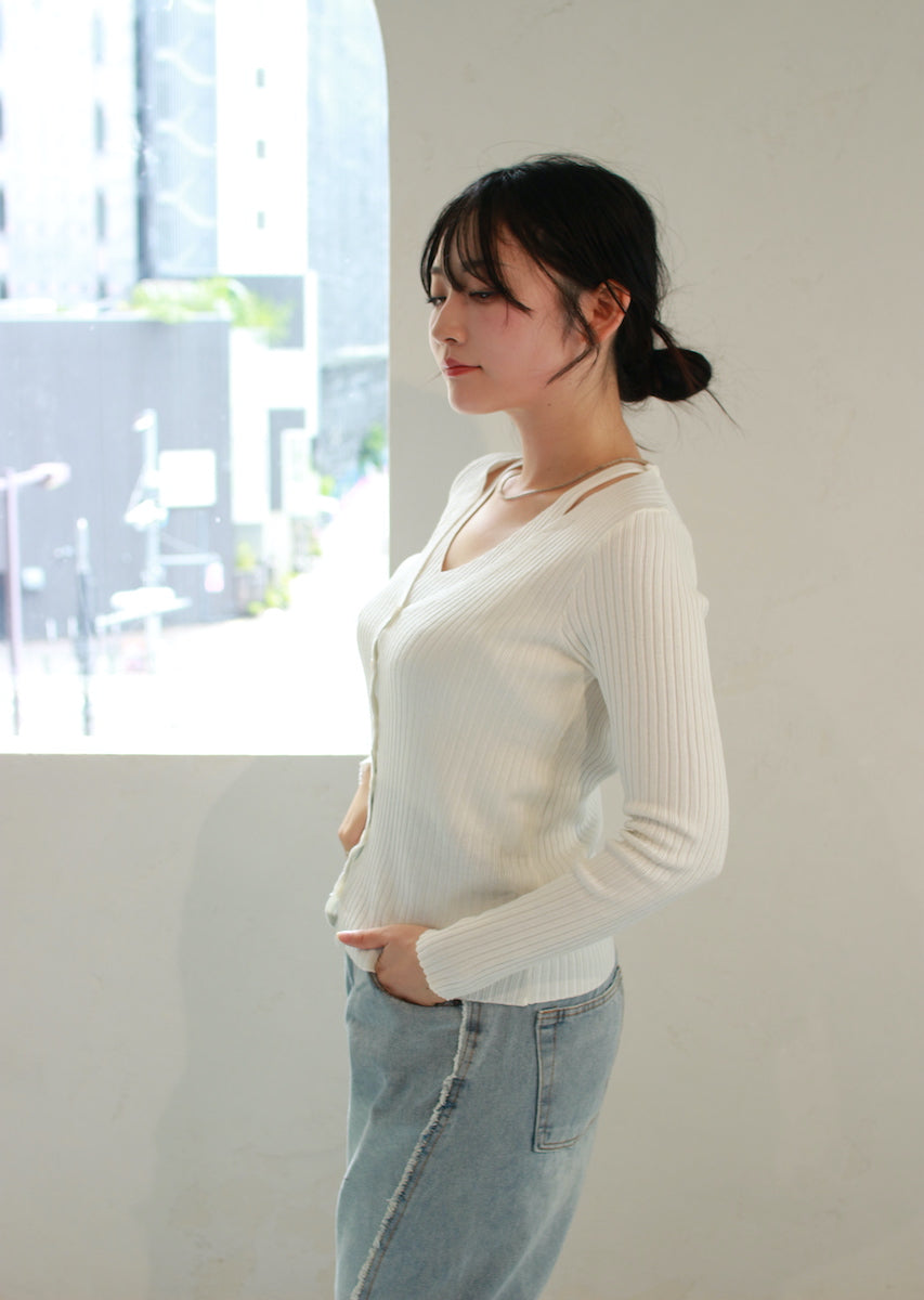 レイヤード風カーディガン