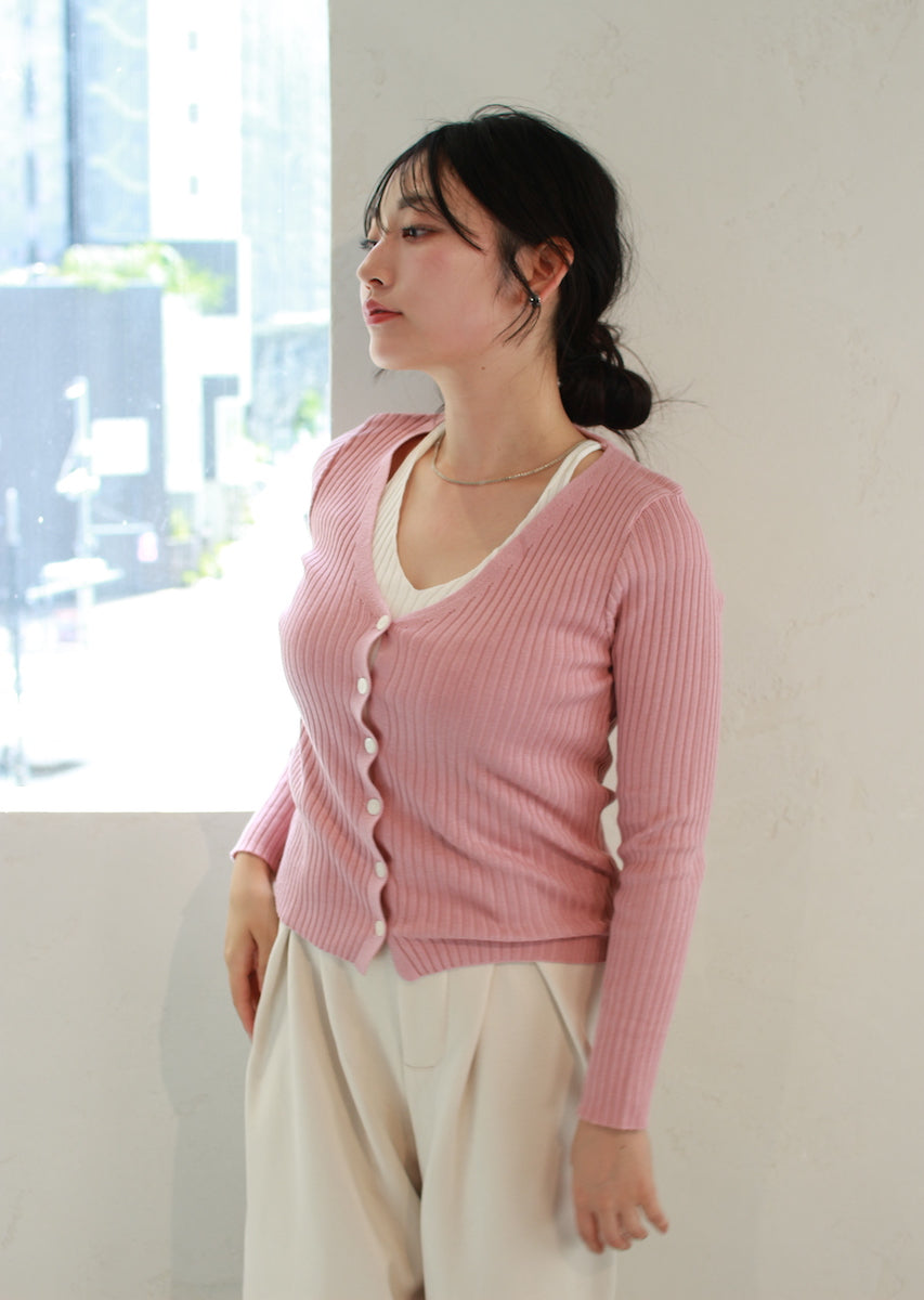 レイヤード風カーディガン