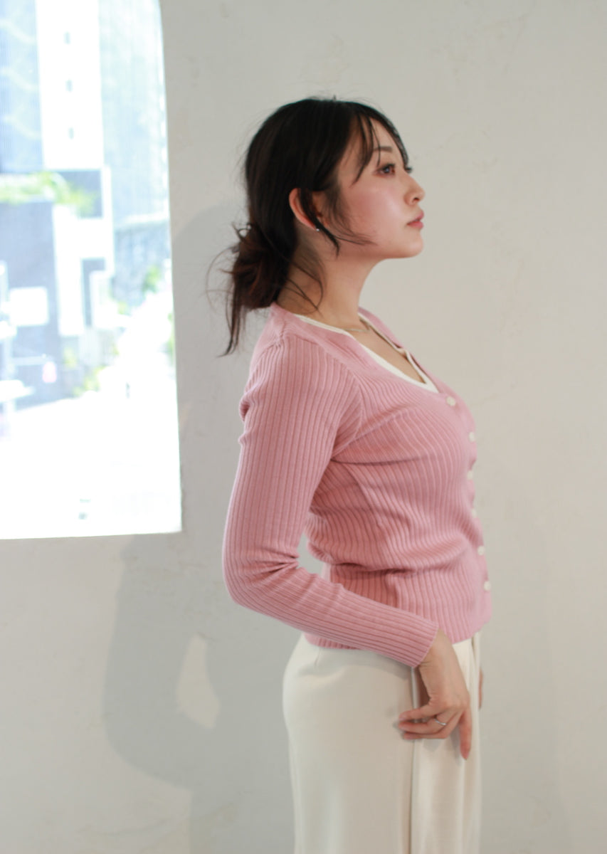 レイヤード風カーディガン