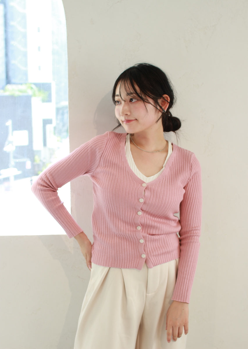 レイヤード風カーディガン