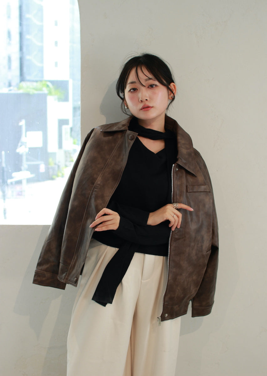 フェイクレザージャケット