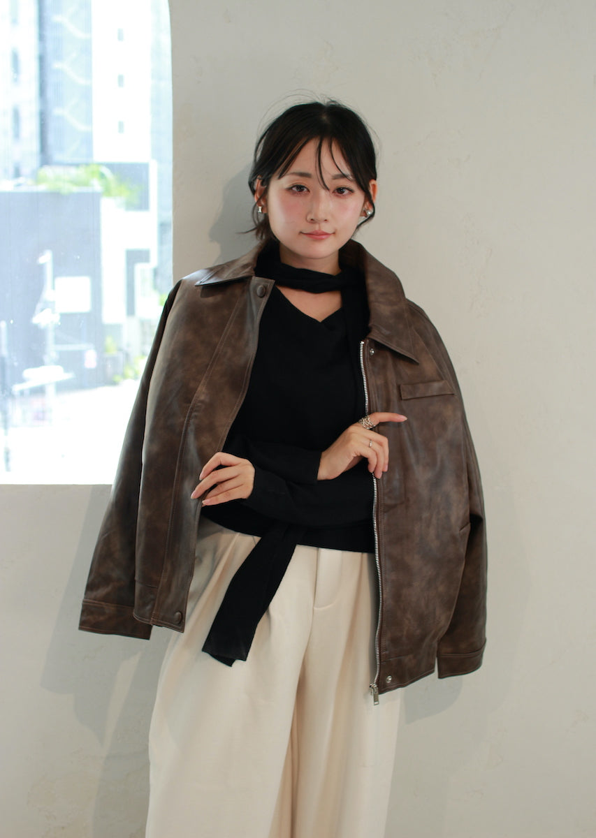 フェイクレザージャケット