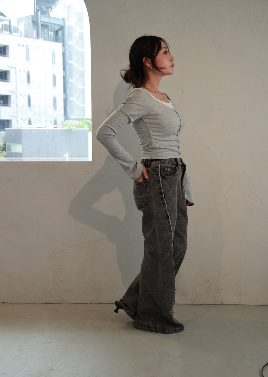 レイヤード風オフショルダートップス