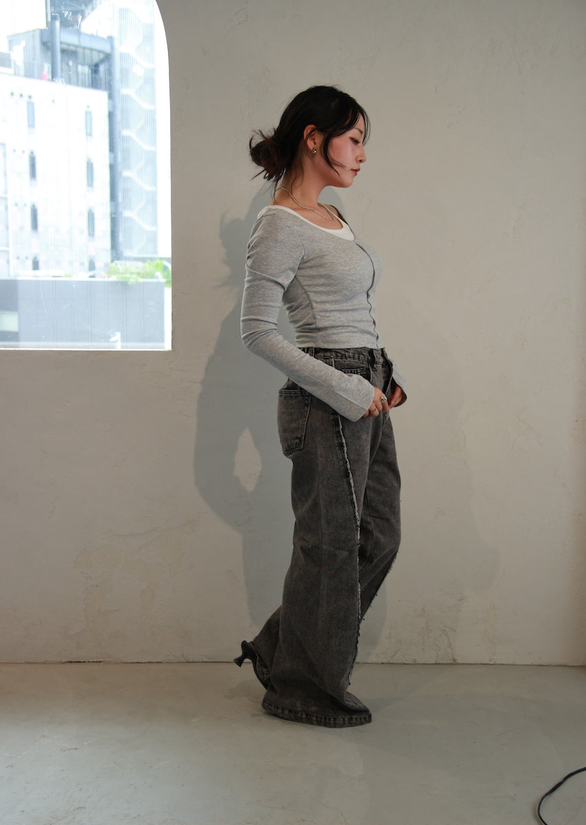 レイヤード風オフショルダートップス