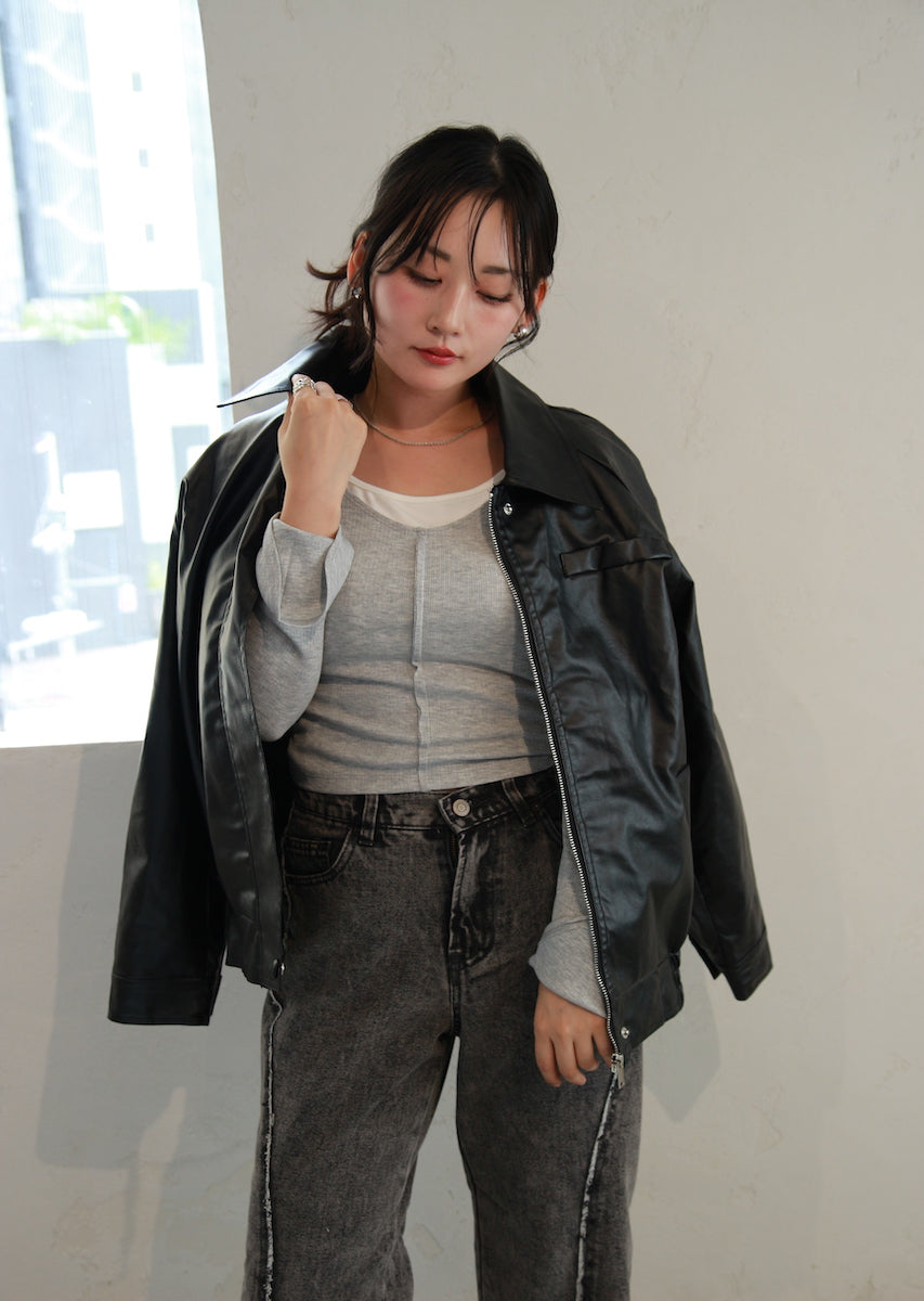 フェイクレザージャケット