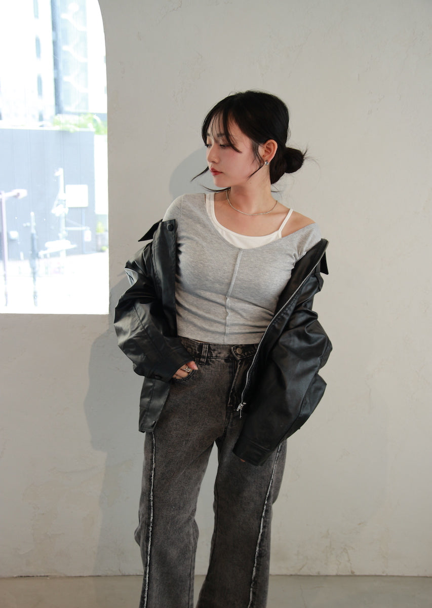 フェイクレザージャケット