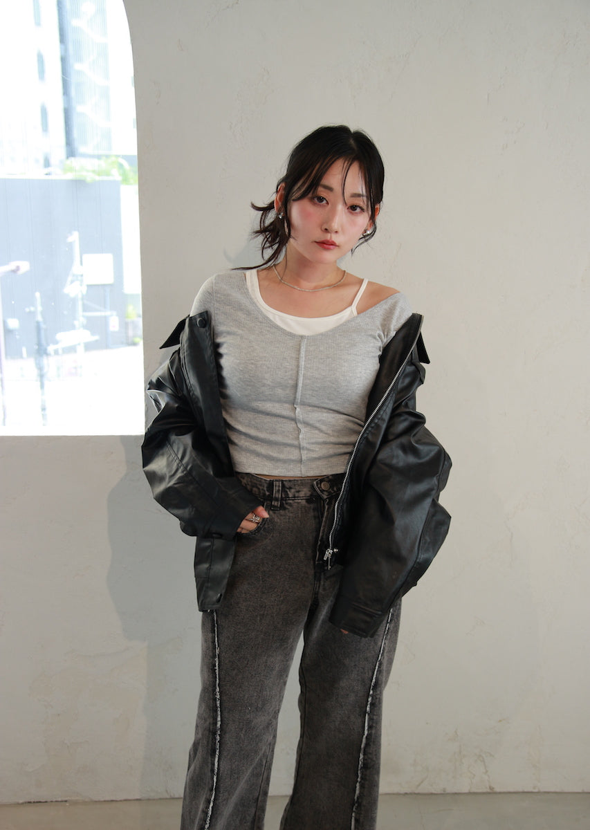 フェイクレザージャケット